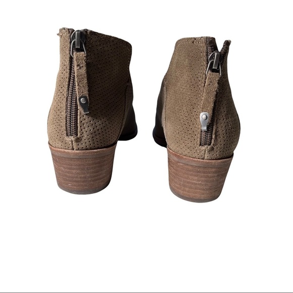 Dolce Vita KARSEN Camel Color Perforated Suede 2” Block Heel 4” Shaft 7.5 Bootie - Picture 4 of 7